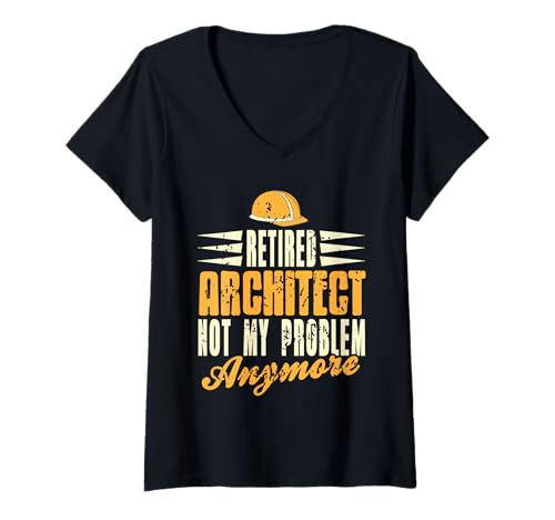 Damen Retired Architect Not My Problem Anymore Retro Lustiges Geschenk T-Shirt mit V-Ausschnitt Damen Retired Architect Not My Problem Anymore Retro Lustiges Geschenk T-Shirt mit V-Ausschnitt von Architecture Designs Shirt Merch & Co.