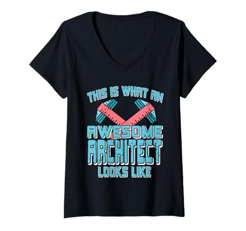 Damen So Sieht EIN großartiger Architekt aus Lustiges Geschenk T-Shirt mit V-Ausschnitt Damen So Sieht EIN großartiger Architekt aus Lustiges Geschenk T-Shirt mit V-Ausschnitt von Architecture Designs Shirt Merch & Co.