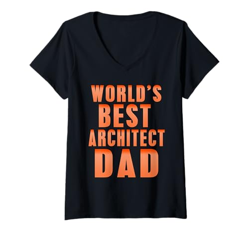 Damen World's Best Architect DAD Retro Architektur Design Geschenk T-Shirt mit V-Ausschnitt Damen World's Best Architect DAD Retro Architektur Design Geschenk T-Shirt mit V-Ausschnitt von Architecture Designs Shirt Merch & Co.