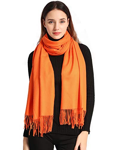 Arctic Penguin Pashmina Schal Kaschmir Stolen Damen Schultertuch für Frauen Hochzeit Kaschmirschal Herren Umschlagtuch Winter/ (Orange) von Arctic Penguin