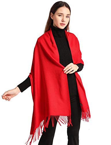 Arctic Penguin Pashmina Schal Kaschmir Stolen Damen Schultertuch für Frauen Hochzeit Kaschmirschal Herren Umschlagtuch Winter/ (Rot) von Arctic Penguin