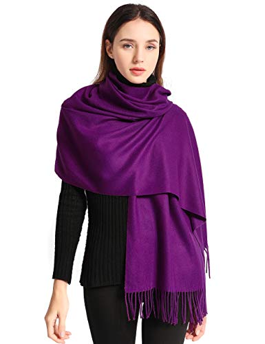 Arctic Penguin Pashmina Schal Kaschmir Stolen Damen Schultertuch für Frauen Hochzeit Kaschmirschal Herren Umschlagtuch Winter/ (Violett) von Arctic Penguin