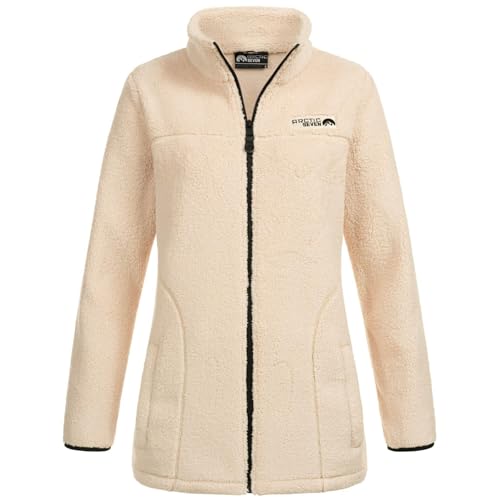 Arctic Seven Damen Fleecejacke Sherpa Fleece Outdoor Jacke warm ohne Kapuze AS-416 [AS-416-Beige-Gr.L] von Arctic Seven