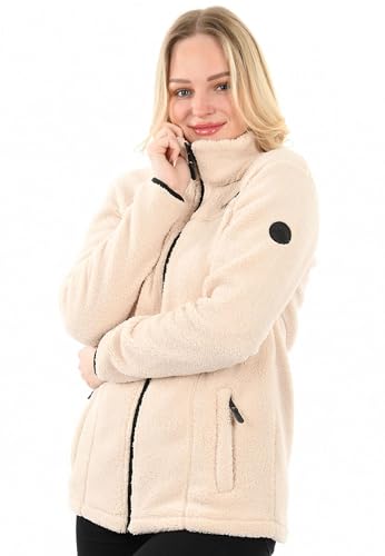 Arctic Seven Damen Fleecejacke (S-3XL) - Leicht, Flauschig, Atmungsaktiv, Hoher Kragen, Übergangsjacke Warme Jacke Frauen - AS-416 Beige Medium von Arctic Seven