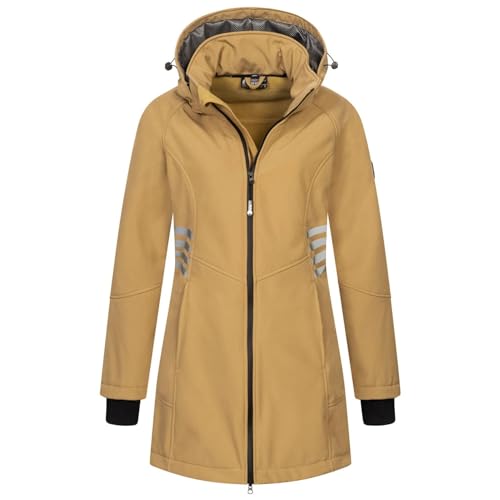 Arctic Seven Damen Softshelljacke Übergangs Softshell Jacke lang Outdoor mit Kapuze AS305 [AS-305-Beige-Gr.L] von Arctic Seven