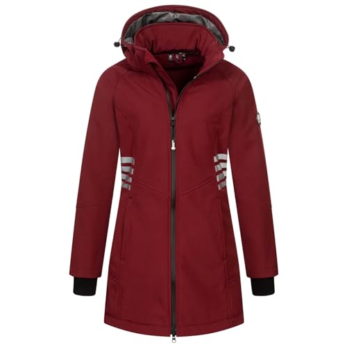 Arctic Seven Damen Softshelljacke Übergangs Softshell Jacke lang Outdoor mit Kapuze AS305 [AS-305-Bordeaux-Gr.3XL] von Arctic Seven