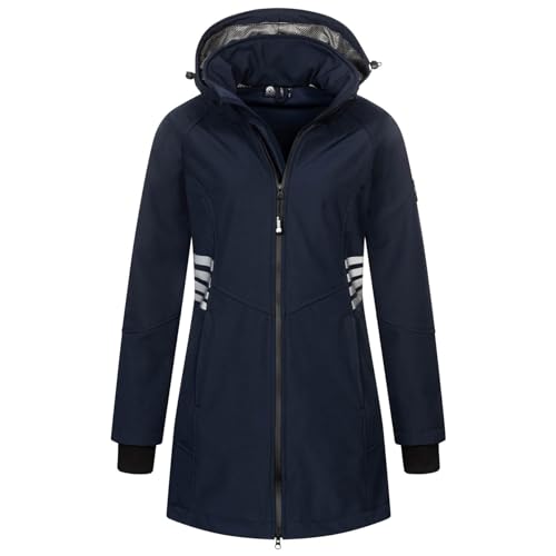 Arctic Seven Damen Softshelljacke Übergangs Softshell Jacke lang Outdoor mit Kapuze AS305 [AS-305-Navy-Gr.L] von Arctic Seven