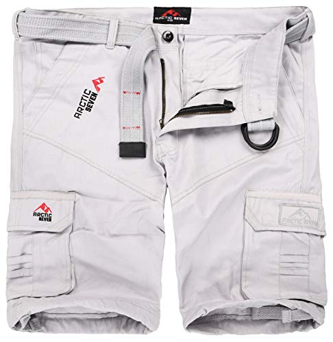 Arctic Seven Herren Cargo Shorts inkl. passendem Gürtel AS-129 [AS-129-Hellgrau-W32] von Arctic Seven