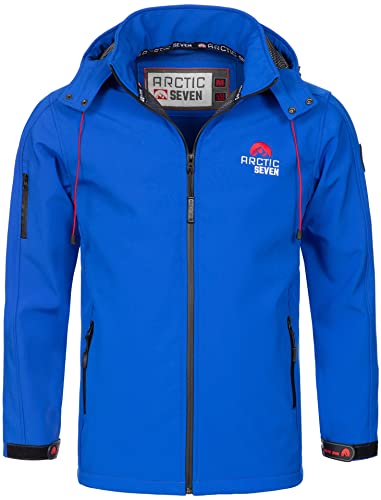 Arctic Seven Herren Softshell Jacke Funktionsjacke Outdoor Regenjacke Atmungsaktiv Fleece Innenfutter AS087 [AS-087-Blau-Gr.3XL] von Arctic Seven