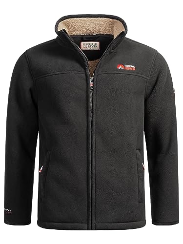 Arctic Seven Herren Fleece Jacke mit Teddyfell Futter Fleecejacke Wanderjacke AS325 [AS-325-Anthrazit-Gr.XXL] von Arctic Seven