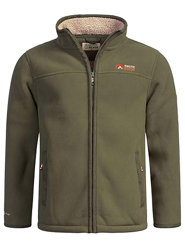 Arctic Seven Herren Fleece Jacke mit Teddyfell Futter Fleecejacke Wanderjacke AS325 [AS-325-Olive-Gr.3XL] von Arctic Seven