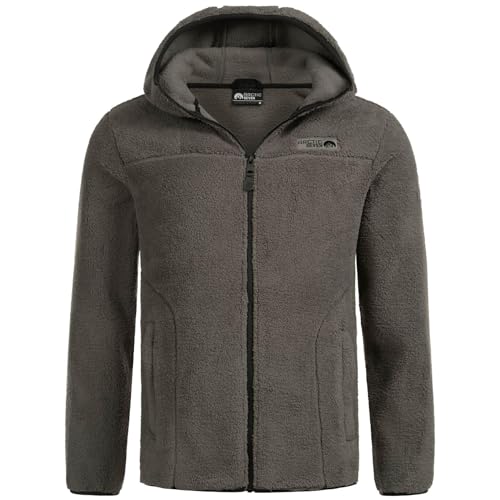 Arctic Seven Herren Fleecejacke (S-3XL) mit Kapuze - Leicht, Flauschig, Atmungsaktiv, Übergangsjacke Warme Jacke Männer - AS-413 DGrau Large von Arctic Seven