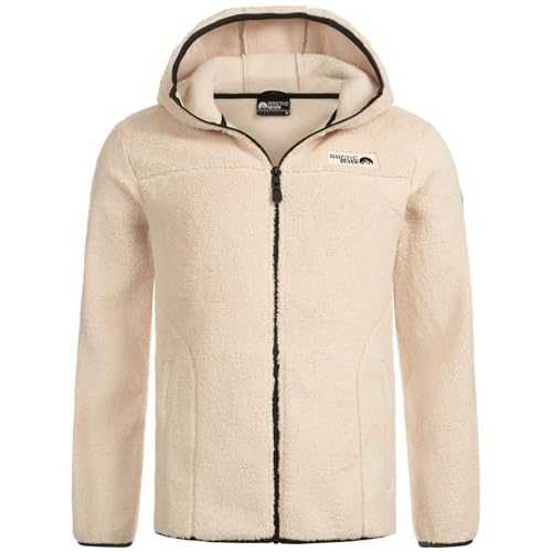 Arctic Seven Herren Fleecejacke Sherpa Fleece Übergangs Jacke warm mit Kapuze AS-413 [AS-413-Beige-Gr.L] von Arctic Seven