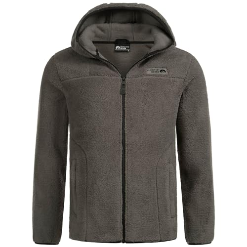 Arctic Seven Herren Fleecejacke Sherpa Fleece Übergangs Jacke warm mit Kapuze AS-413 [AS-413-Dunkelgrau-Gr.XXL] von Arctic Seven