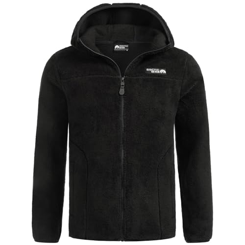 Arctic Seven Herren Fleecejacke Sherpa Fleece Übergangs Jacke warm mit Kapuze AS-413 [AS-413-Schwarz-Gr.M] von Arctic Seven