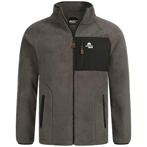 Arctic Seven Herren Fleecejacke (S-3XL) - Leicht, Flauschig, Atmungsaktiv, Hoher Kragen, Übergangsjacke Warme Jacke Männer - AS-415 DGrau X-Large von Arctic Seven