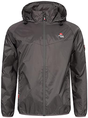 Arctic Seven Herren Regenjacke leicht Outdoor Übergangsjacke mit Kapuze [AS-284-Dunkelgrau-Gr.XL] von Arctic Seven