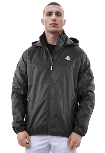 Arctic Seven Herren Regenjacke (S-3XL) - Leicht, Atmungsaktiv, Wasserabweisend, Winddicht, Outdoor Regen Jacke Männer - AS-412 Schwarz XXX-Large von Arctic Seven