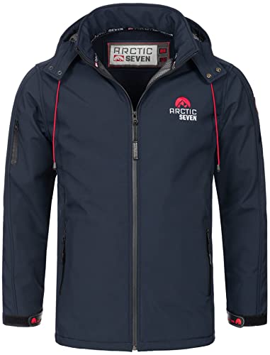 Arctic Seven Herren Softshell Jacke Funktionsjacke Outdoor Regenjacke Atmungsaktiv Fleece Innenfutter AS087 [AS-087-Navy-Gr.5XL] von Arctic Seven