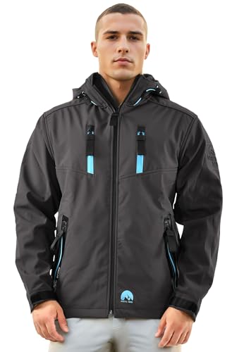 Arctic Seven Herren Softshelljacke (S-5XL) - Wasserabweisend, Atmungsaktiv, Teddy Fleece innen, Warme Jacke Männer - AS-306 DGrau XX-Large von Arctic Seven
