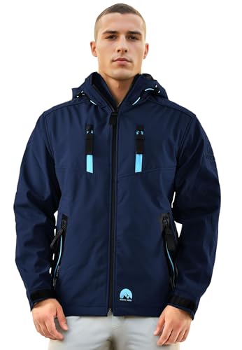 Arctic Seven Herren Softshelljacke (S-5XL) - Wasserabweisend, Atmungsaktiv, Teddy Fleece innen, Warme Jacke Männer - AS-306 Navy X-Large von Arctic Seven