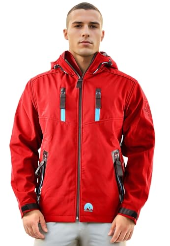 Arctic Seven Herren Softshelljacke (S-5XL) - Wasserabweisend, Atmungsaktiv, Teddy Fleece innen, Warme Jacke Männer - AS-306 Rot 5X-Large von Arctic Seven
