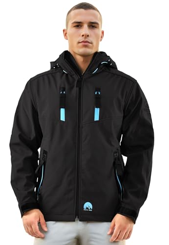 Arctic Seven Herren Softshelljacke (S-5XL) - Wasserabweisend, Atmungsaktiv, Teddy Fleece innen, Warme Jacke Männer - AS-306 Schwarz X-Large von Arctic Seven