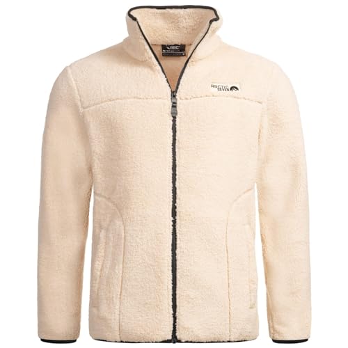 Arctic Seven Herren Fleecejacke (S-3XL) - Leicht, Flauschig, Atmungsaktiv, Hoher Kragen, Übergangsjacke Warme Jacke Männer - AS-335 Beige XXX-Large von Arctic Seven
