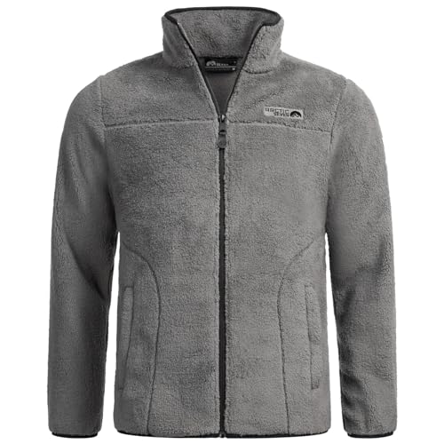 Arctic Seven Herren Fleecejacke (S-3XL) - Leicht, Flauschig, Atmungsaktiv, Hoher Kragen, Übergangsjacke Warme Jacke Männer - AS-335 DGrau XXX-Large von Arctic Seven