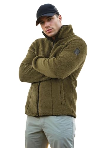 Arctic Seven Herren Winter Fleecejacke warme Sherpa Fleece Jacke [AS-335-Olive-Gr.XL] von Arctic Seven