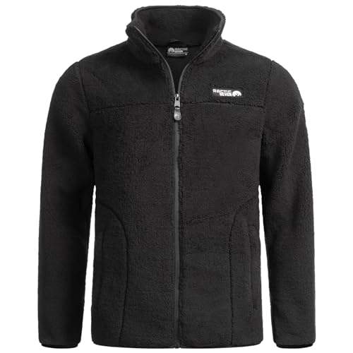 Arctic Seven Herren Fleecejacke (S-3XL) - Leicht, Flauschig, Atmungsaktiv, Hoher Kragen, Übergangsjacke Warme Jacke Männer - AS-335 Schwarz Medium von Arctic Seven