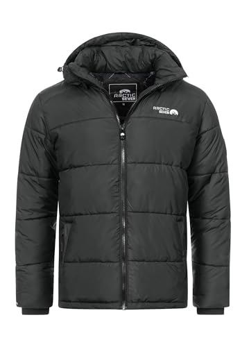 Arctic Seven Herren Winter Stepp Jacke gesteppte Winterjacke warm Kapuze AS-333 [AS-333-Anthrazit-Gr.M] von Arctic Seven