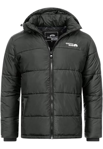 Arctic Seven Herren Winter Stepp Jacke gesteppte Winterjacke warm Kapuze AS-333 [AS-333 -Dunkelgrau-Gr.XXL] von Arctic Seven