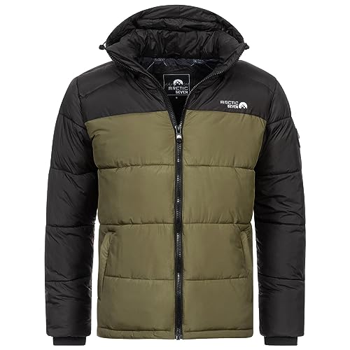 Arctic Seven Herren Winter Stepp Jacke gesteppte Winterjacke warm Kapuze AS-333 [AS-333 -Olive-Gr.M] von Arctic Seven