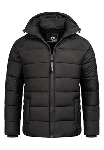 Arctic Seven Herren Winterjacke (S-3XL) - Wind- & Wasserabweisend, abnehmbare Kapuze, 4 Taschen, Steppjacke, Warme Jacke Männer - AS-420 (M, Schwarz) von Arctic Seven