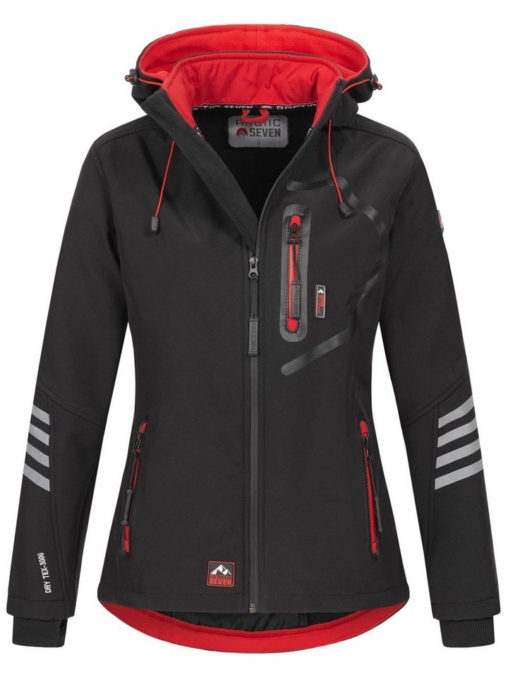 Arctic Seven Softshelljacke ASNicolia funktionale Outdoorjacke mit abnehmbarer Kapuze von Arctic Seven