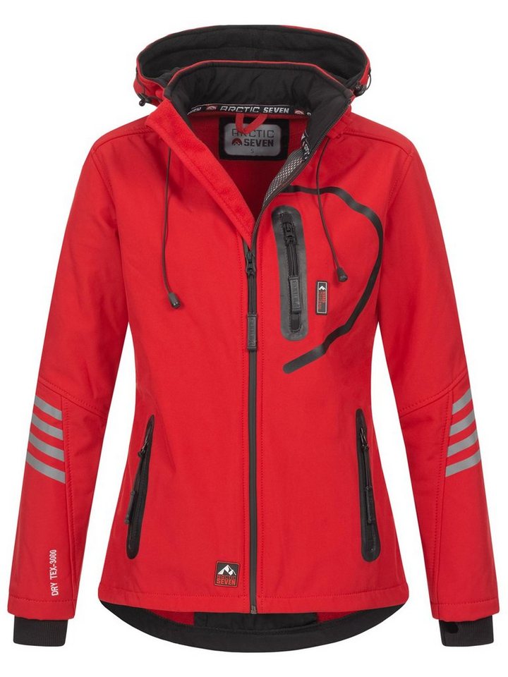 Arctic Seven Softshelljacke ASNicolia funktionale Outdoorjacke mit abnehmbarer Kapuze von Arctic Seven