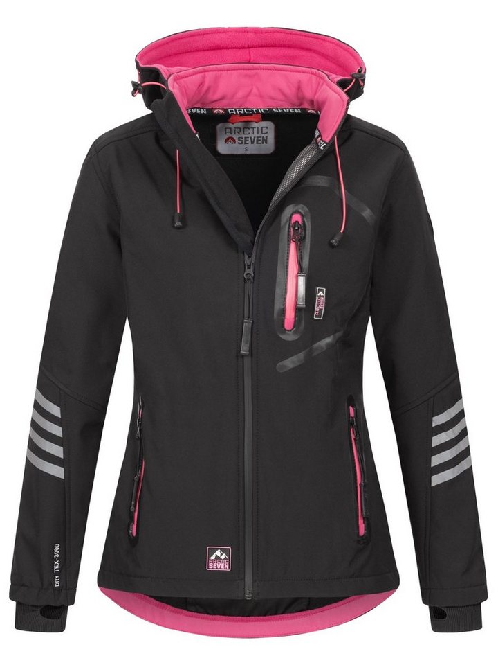 Arctic Seven Softshelljacke ASNicolia funktionale Outdoorjacke mit abnehmbarer Kapuze von Arctic Seven