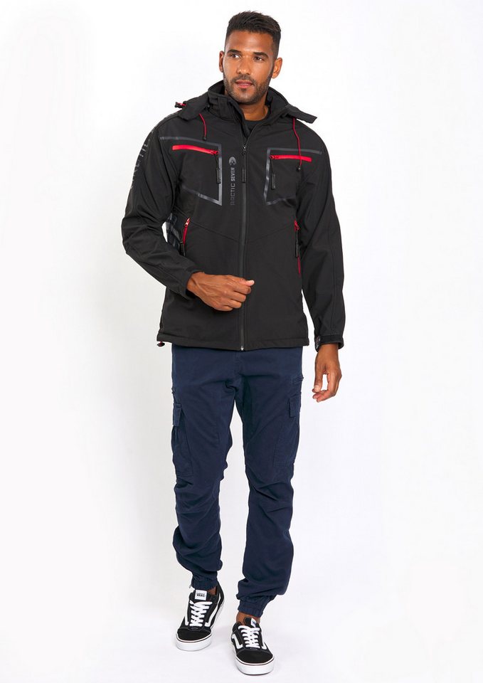 Arctic Seven Softshelljacke ASPierr sportliche Outdoor Funktionsjacke mit abnehmbarer Kapuze von Arctic Seven