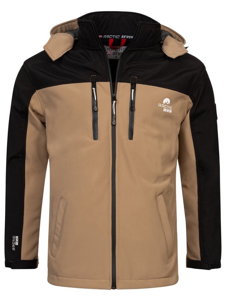 Arctic Seven Softshelljacke ASSurvivo Outdoorjacke mit abnehmbarer Kapuze von Arctic Seven