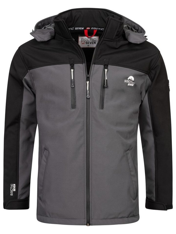 Arctic Seven Softshelljacke ASSurvivo Outdoorjacke mit abnehmbarer Kapuze von Arctic Seven