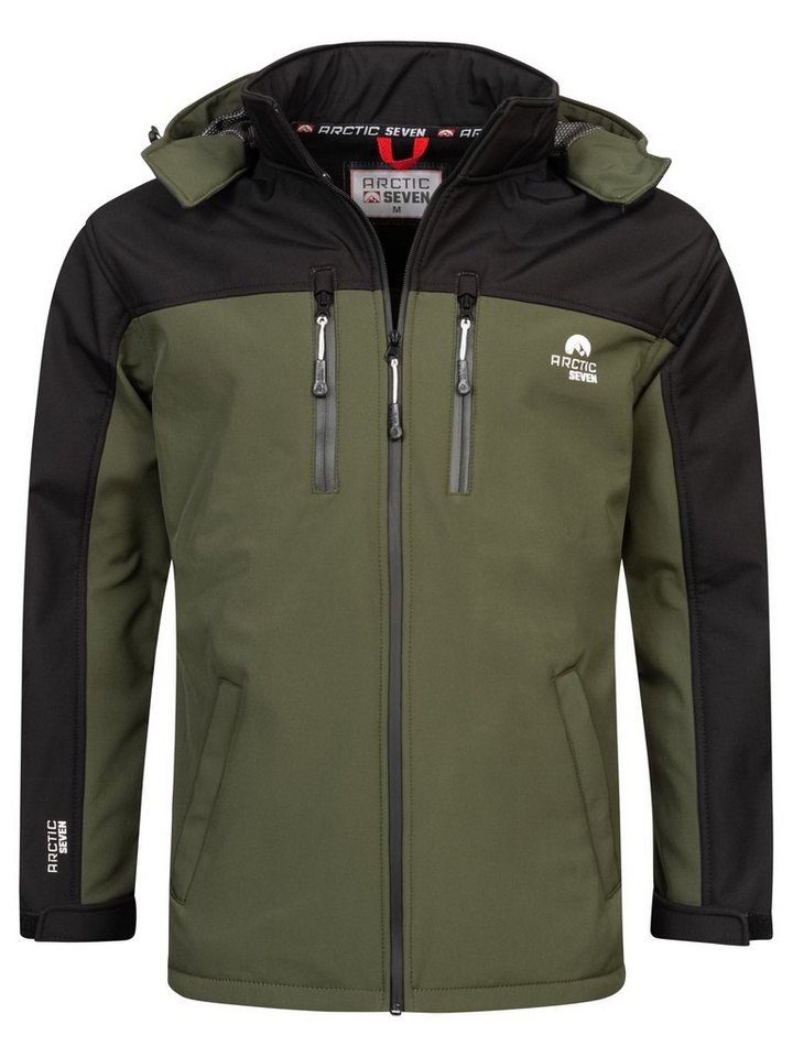 Arctic Seven Softshelljacke ASSurvivo Outdoorjacke mit abnehmbarer Kapuze von Arctic Seven