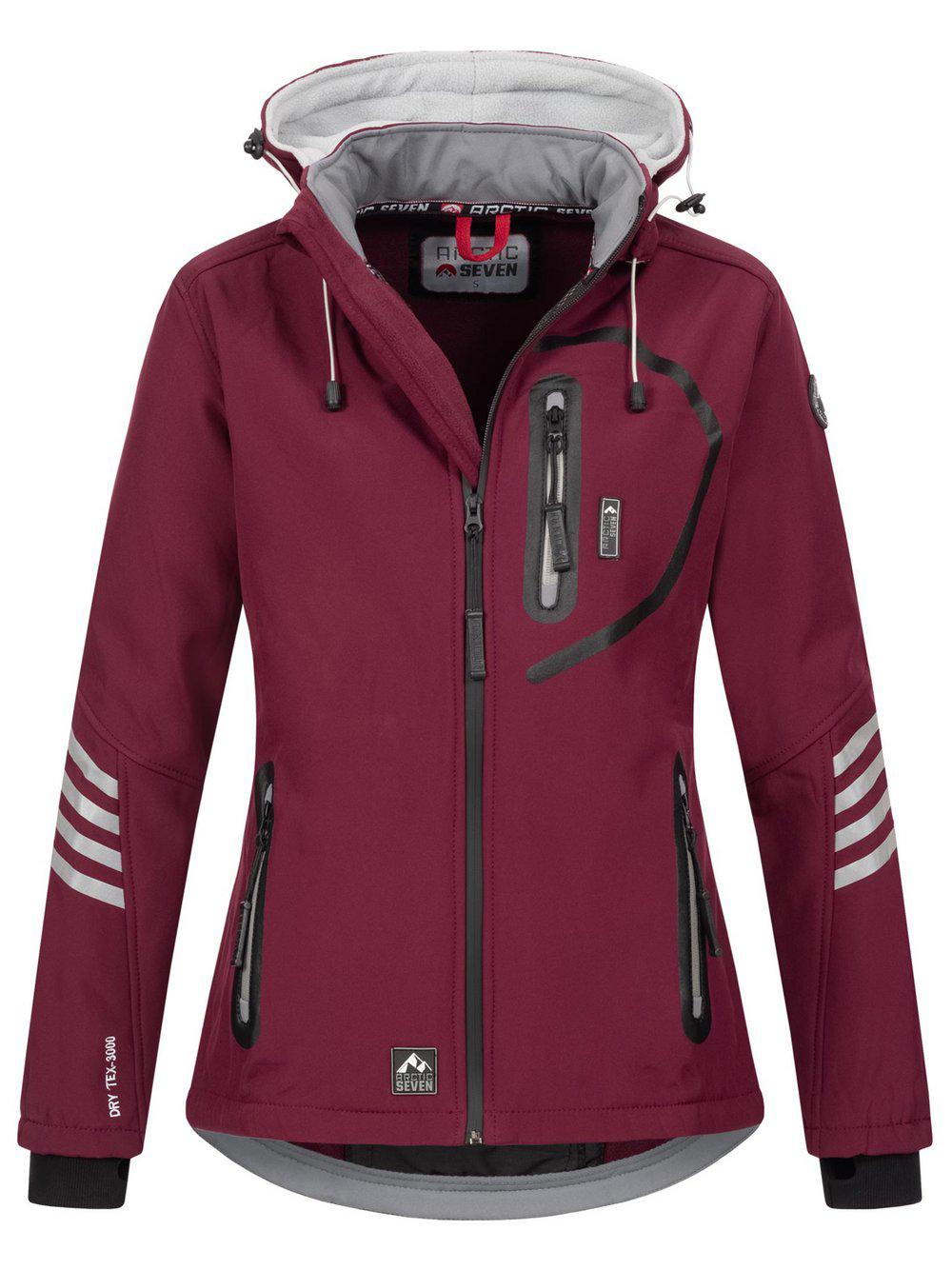 Arctic Seven Softshelljacke Damen Baumwolle, bordeaux von Arctic Seven