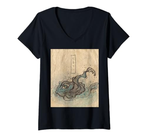 Damen Yaroka-mizu [japanische Monsterserie] T-Shirt mit V-Ausschnitt von Arcty Ltd.