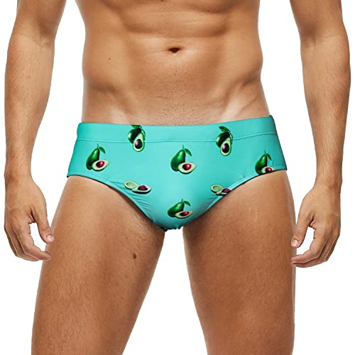 Arcweg Badehose Herren Badeslip Kurz Eng Jungen Schwimmhose Abnehmbares Pad Freizeit Kurze Badehose Avocado XL(EU) von Arcweg