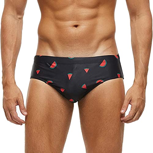 Arcweg Badehose Herren Badeslip Kurz Eng Jungen Schwimmhose Abnehmbares Pad Wassermelone 2XL(EU)-MarkeGröße XXL von Arcweg