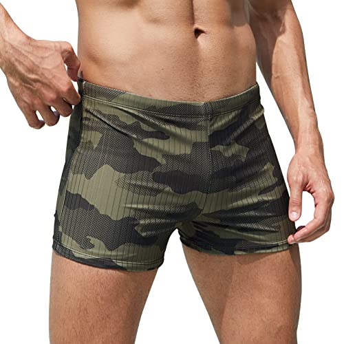 Arcweg Badehose Herren Eng Kurz Badeshorts mit Tunnelzug Elastische Schwimmhose ohne herausnehmbarem Pad Wassersport Kurze Hose UV Schutz Schwimmwear XL（EU von Arcweg