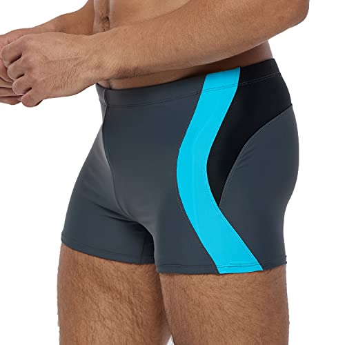 Arcweg Badehose Herren Eng Kurz Badeshorts mit Tunnelzug Schwimmhose Wassersport Kurze Hose UV Schutz Jungen Schwimmwear Schulschwimmen Grau XL（EU von Arcweg