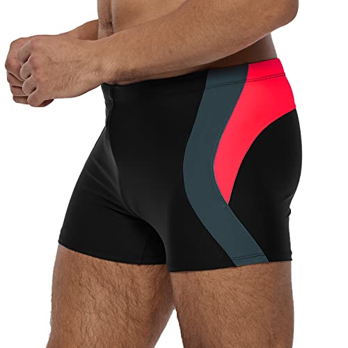 Arcweg Badehose Herren Eng Kurz Badeshorts mit Tunnelzug Schwimmhose Wassersport Kurze Hose UV Schutz Jungen Schwimmwear Schulschwimmen Schwarz M（EU von Arcweg