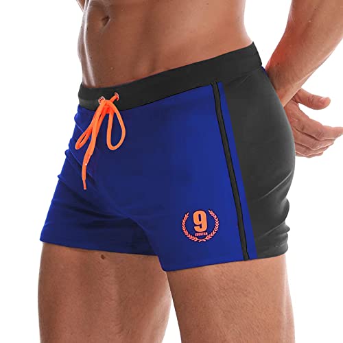 Arcweg Badehose Herren Eng Kurz Badeshorts mit Tunnelzug Schwimmhose Wassersport Kurze Hose UV Schutz Jungen Schwimmwear Schulschwimmen Dunkelblau L（EU von Arcweg